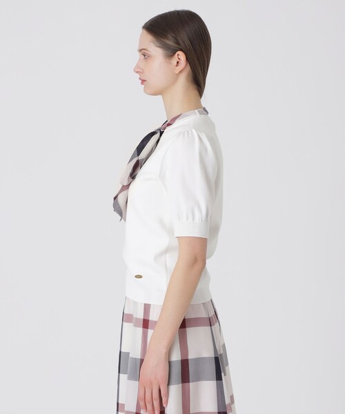 BLUE LABEL CRESTBRIDGE（ブルーレーベルクレストブリッジ）の「アセテートコットンニットリボンプルオーバー（Tシャツ/カットソー・レディース・グリーン/ブラック/オフホワイト・38）」の6枚目の写真