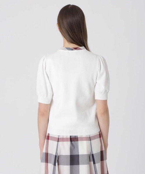 BLUE LABEL CRESTBRIDGE（ブルーレーベルクレストブリッジ）の「アセテートコットンニットリボンプルオーバー（Tシャツ/カットソー・レディース・グリーン/ブラック/オフホワイト・38）」の7枚目の写真