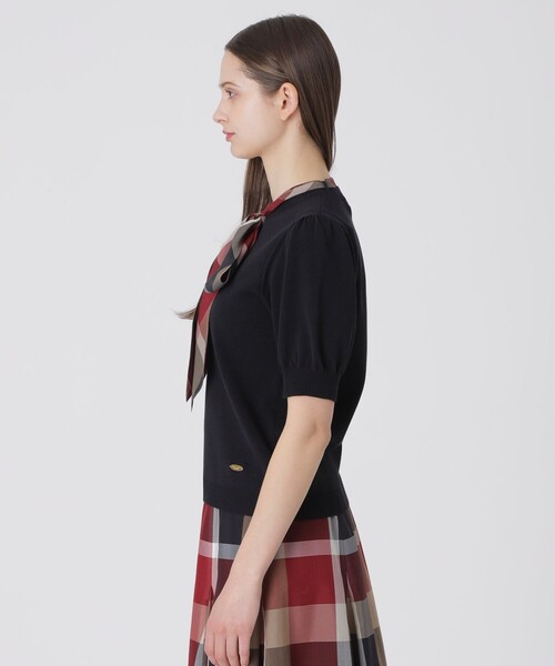 BLUE LABEL CRESTBRIDGE（ブルーレーベルクレストブリッジ）の「アセテートコットンニットリボンプルオーバー（Tシャツ/カットソー・レディース・グリーン/ブラック/オフホワイト・38）」の12枚目の写真