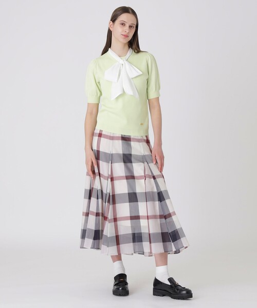 BLUE LABEL CRESTBRIDGE（ブルーレーベルクレストブリッジ）の「アセテートコットンニットリボンプルオーバー（Tシャツ/カットソー・レディース・グリーン/ブラック/オフホワイト・38）」の17枚目の写真