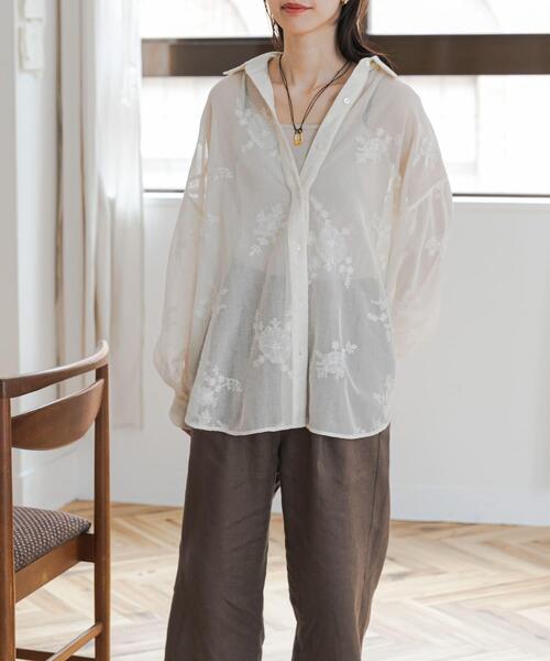 URBAN RESEARCH DOORS(アーバンリサーチドアーズ)の「メッシュエンブロイダリーシャツ(シャツ/ブラウス・レディース・ナチュラル/ベージュ系その他・FREE)」の22枚目の写真