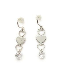 CARROLL キャロル トリプルハートストーンドロップデザインピアス