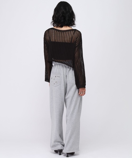 3.3 Field Trip (3.3フィールドトリップ)の「3.3 Field Trip/インナー付きメッシュトップ(ニット/セーター・レディース・ベージュ/ブラック・FREE)」の5枚目の写真