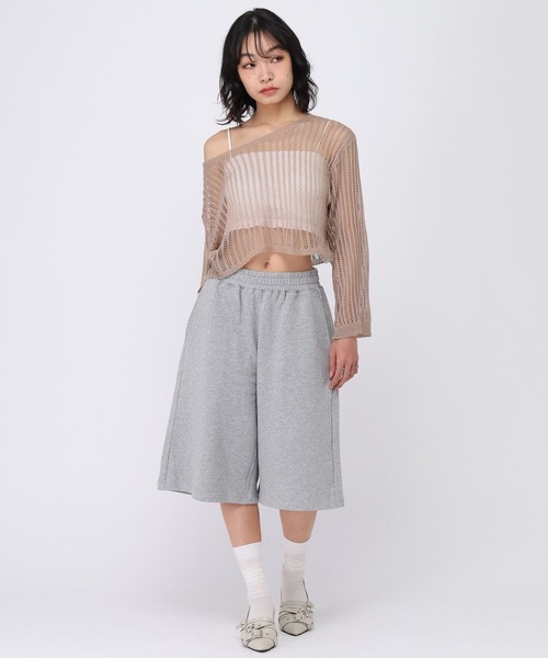 3.3 Field Trip (3.3フィールドトリップ)の「3.3 Field Trip/インナー付きメッシュトップ(ニット/セーター・レディース・ベージュ/ブラック・FREE)」の10枚目の写真