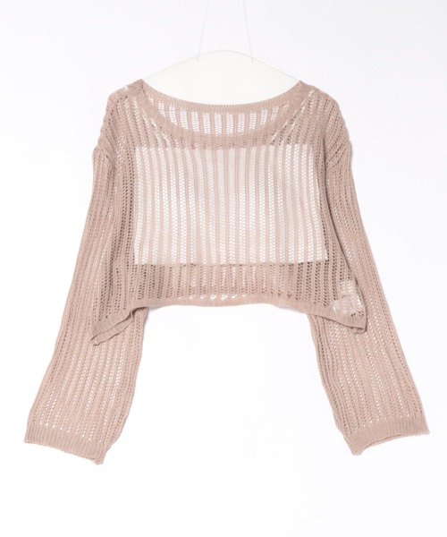 3.3 Field Trip (3.3フィールドトリップ)の「3.3 Field Trip/インナー付きメッシュトップ(ニット/セーター・レディース・ベージュ/ブラック・FREE)」の16枚目の写真