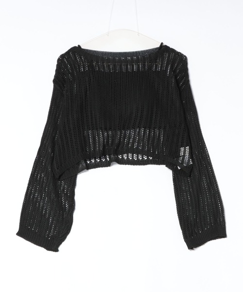 3.3 Field Trip (3.3フィールドトリップ)の「3.3 Field Trip/インナー付きメッシュトップ(ニット/セーター・レディース・ベージュ/ブラック・FREE)」の18枚目の写真