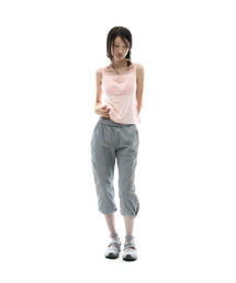 Nylon Banding Capri pants / Grey