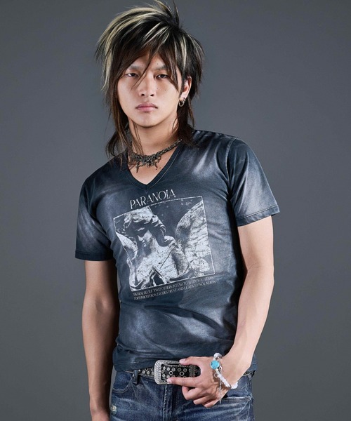 FUGA/フーガ』エンジェルプリントVネックTシャツ（Tシャツ/カットソー