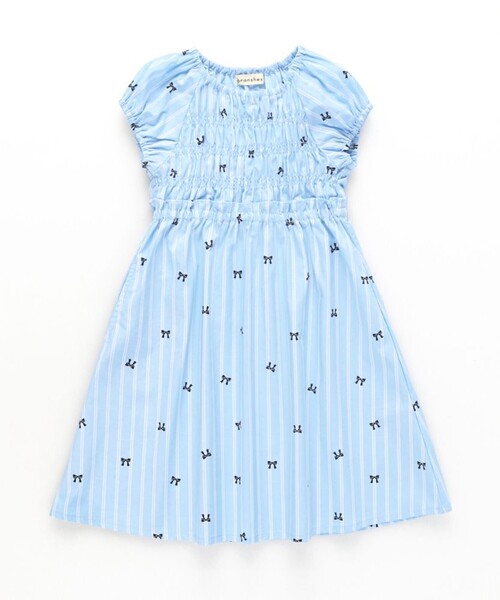 BRANSHES（ブランシェス）の「【ときめきワンピース】シャーリング半袖ワンピース（ワンピース・キッズ・ブルー/カラフル/ピンク・130/100/120/110/80/150/90/140）」の16枚目の写真
