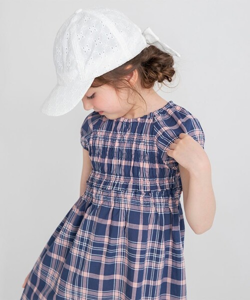 BRANSHES（ブランシェス）の「【ときめきワンピース】シャーリング半袖ワンピース（ワンピース・キッズ・ブルー/カラフル/ピンク・130/100/120/110/80/150/90/140）」の6枚目の写真