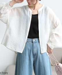 GOLDJAPAN（ゴールドジャパン）の「バックラッフルメッシュ切り替えブルゾン【大きいサイズ対応】（ブルゾン）」