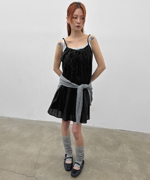 BLACKUP（ブラックアップ）の「[MADE] スヌアシャーリングミニキャミワンピース（ワンピース・レディース・ブラック/ホワイト・FREE）」の17枚目の写真