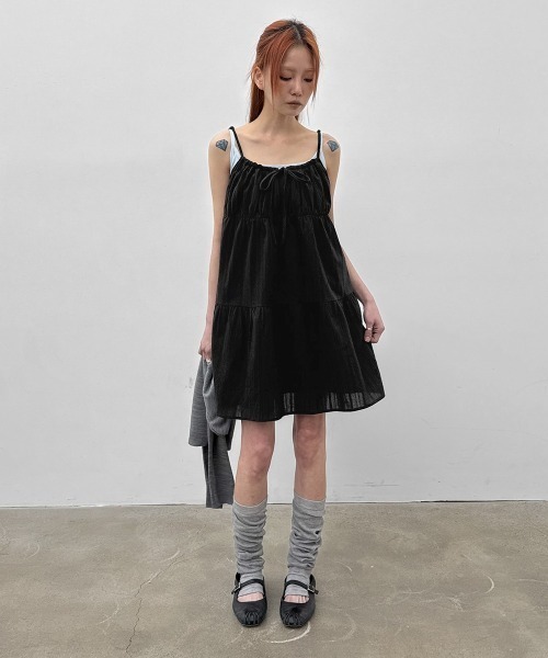BLACKUP（ブラックアップ）の「[MADE] スヌアシャーリングミニキャミワンピース（ワンピース・レディース・ブラック/ホワイト・FREE）」の16枚目の写真