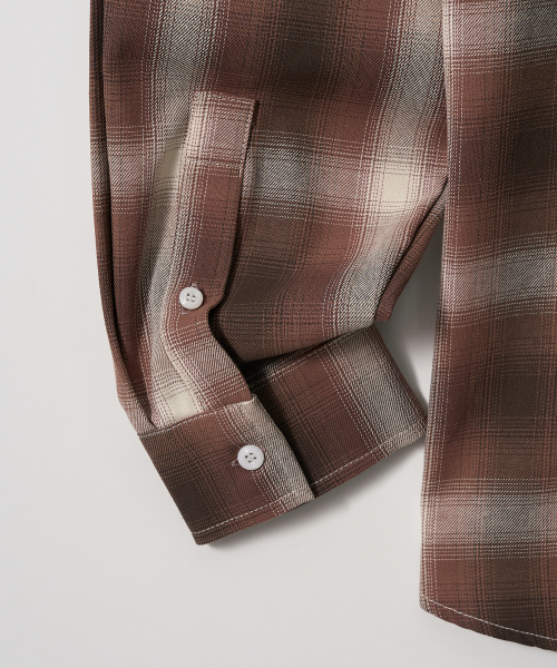 GARMENTS FAB（ガーメンツファブ）の「Zig-Zag Stitch Check shirts (BROWN)（シャツ/ブラウス・レディース・その他・MEDIUM/LARGE）」の6枚目の写真