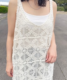 CRB（シーアールビー）の「クロシェキャミロングワンピース（ワンピース）」