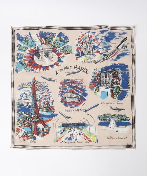 SHIPS(シップス)の「BINDU: 64cm PRINT BANDANA(バンダナ/スカーフ・メンズ・ベージュ/ネイビー・ONE SIZE)」の1枚目の写真