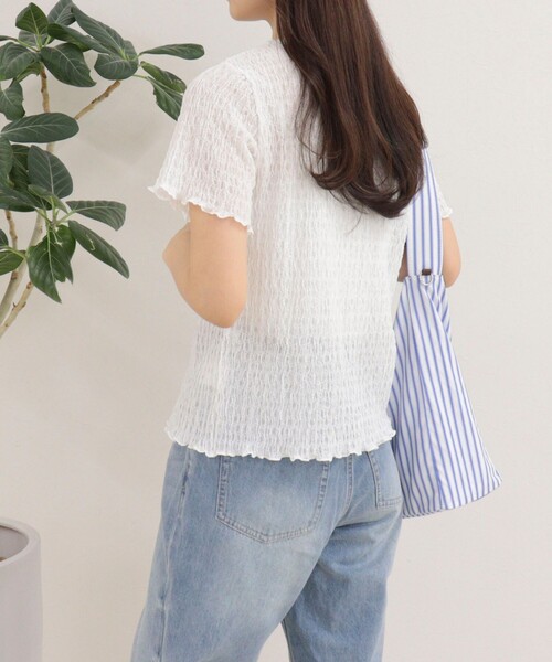 fredy emue(フレディエミュ)の「ポコポコ前開きプルオーバーカットソー(Tシャツ/カットソー・レディース・ミント/ブラック/オフホワイト・38)」の11枚目の写真