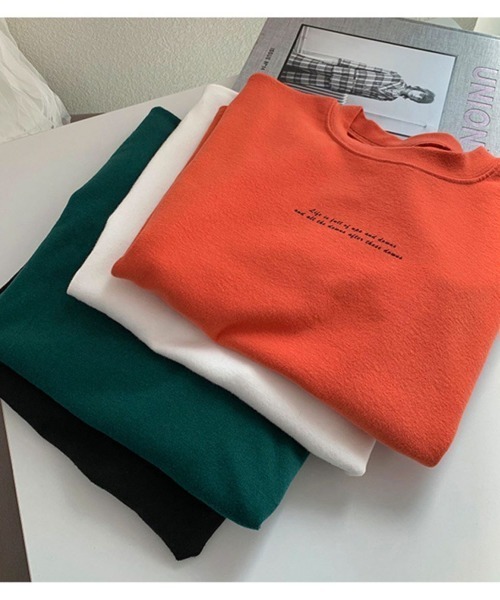 Lips（リップス）の「シンプルなのに上品見え！さりげないメッセージロゴで大人かわいい万能Tシャツ（Tシャツ/カットソー・レディース・ホワイト/ブラック/グリーン・FREE）」の17枚目の写真