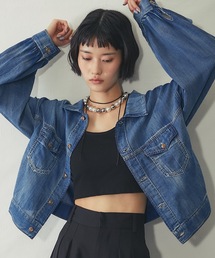 配色ステッチシアーデニム