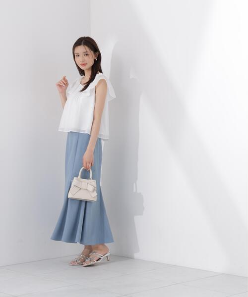 PROPORTION BODY DRESSING（プロポーションボディドレッシング）の「ラッフルスリーブブラウス / 1216210501（シャツ/ブラウス・レディース・ライトグリーン/ホワイト・FREE）」の6枚目の写真