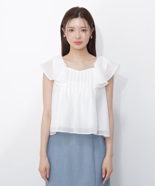 PROPORTION BODY DRESSING（プロポーションボディドレッシング）の「ラッフルスリーブブラウス / 1216210501（シャツ/ブラウス・レディース・ライトグリーン/ホワイト・FREE）」の7枚目の写真
