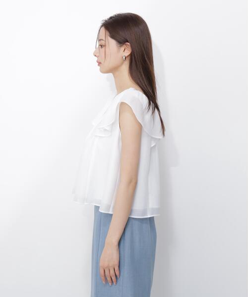 PROPORTION BODY DRESSING（プロポーションボディドレッシング）の「ラッフルスリーブブラウス / 1216210501（シャツ/ブラウス・レディース・ライトグリーン/ホワイト・FREE）」の8枚目の写真