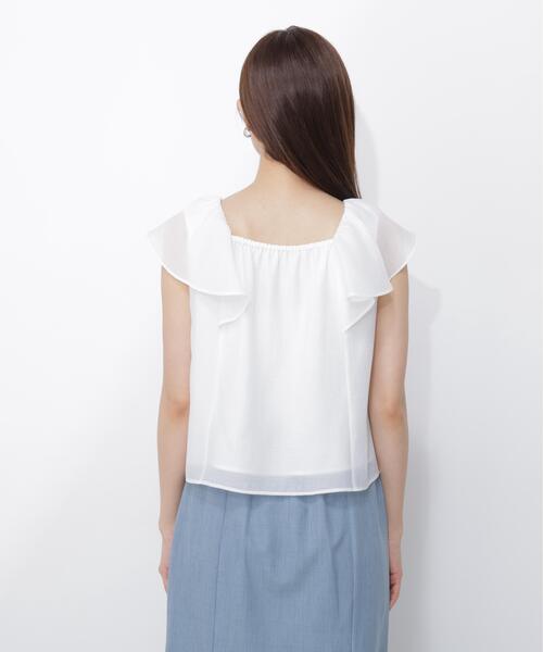 PROPORTION BODY DRESSING（プロポーションボディドレッシング）の「ラッフルスリーブブラウス / 1216210501（シャツ/ブラウス・レディース・ライトグリーン/ホワイト・FREE）」の9枚目の写真