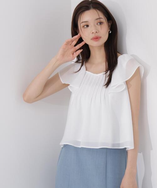 PROPORTION BODY DRESSING（プロポーションボディドレッシング）の「ラッフルスリーブブラウス / 1216210501（シャツ/ブラウス・レディース・ライトグリーン/ホワイト・FREE）」の13枚目の写真