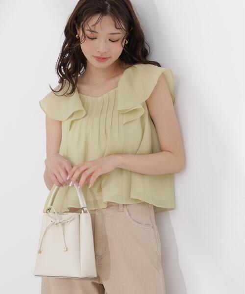 PROPORTION BODY DRESSING（プロポーションボディドレッシング）の「ラッフルスリーブブラウス / 1216210501（シャツ/ブラウス・レディース・ライトグリーン/ホワイト・FREE）」の16枚目の写真