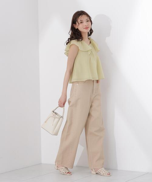 PROPORTION BODY DRESSING（プロポーションボディドレッシング）の「ラッフルスリーブブラウス / 1216210501（シャツ/ブラウス・レディース・ライトグリーン/ホワイト・FREE）」の21枚目の写真