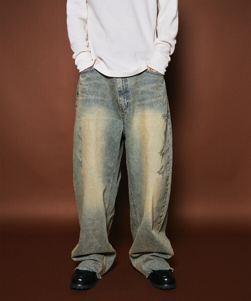 Subciety(サブサエティ)の「Fade wide denim(デニムパンツ・メンズ・インディゴブルー・MEDIUM/LARGE)」の14枚目の写真
