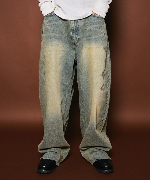 Subciety(サブサエティ)の「Fade wide denim(デニムパンツ・メンズ・インディゴブルー・MEDIUM/LARGE)」の1枚目の写真
