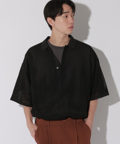 LAKOLE(ラコレ)の「ニットメッシュポロ / 805958(ポロシャツ・メンズ・ブラック/ブルー・MEDIUM/LARGE)」の5枚目の写真