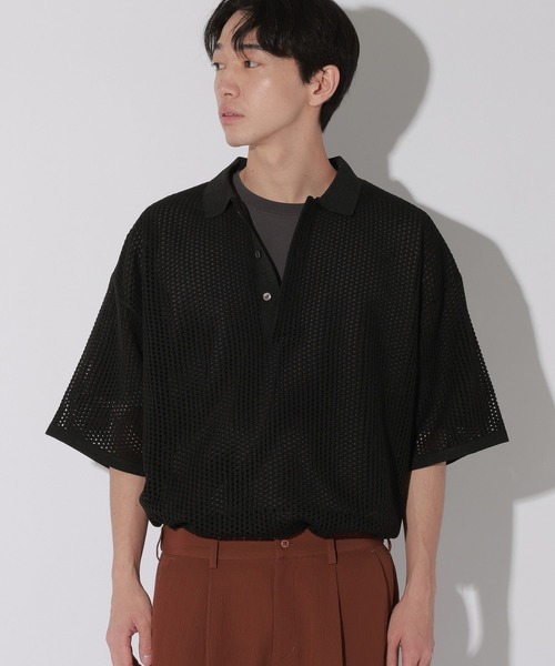 LAKOLE(ラコレ)の「ニットメッシュポロ / 805958(ポロシャツ・メンズ・ブラック/ブルー・MEDIUM/LARGE)」の6枚目の写真