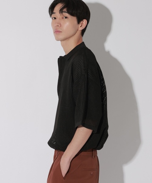 LAKOLE(ラコレ)の「ニットメッシュポロ / 805958(ポロシャツ・メンズ・ブラック/ブルー・MEDIUM/LARGE)」の7枚目の写真