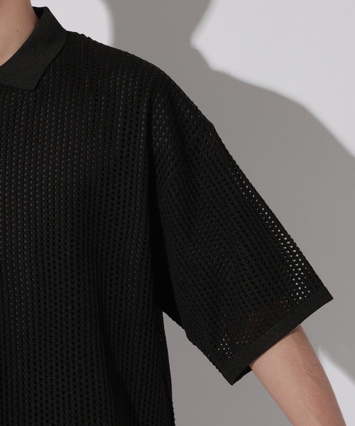 LAKOLE(ラコレ)の「ニットメッシュポロ / 805958(ポロシャツ・メンズ・ブラック/ブルー・MEDIUM/LARGE)」の17枚目の写真