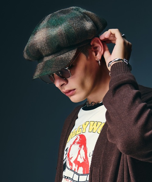 glamb（グラム）の「Motorcycle Casquette / モーターサイクルキャスケット（キャスケット・メンズ・ブラウン系その他/チェック・FREE）」の4枚目の写真