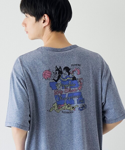 coen(コーエン)の「レトロスポーツTシャツ(Tシャツ/カットソー・メンズ・グレー/ネイビー/イエロー/その他1・M/L/XL)」の2枚目の写真