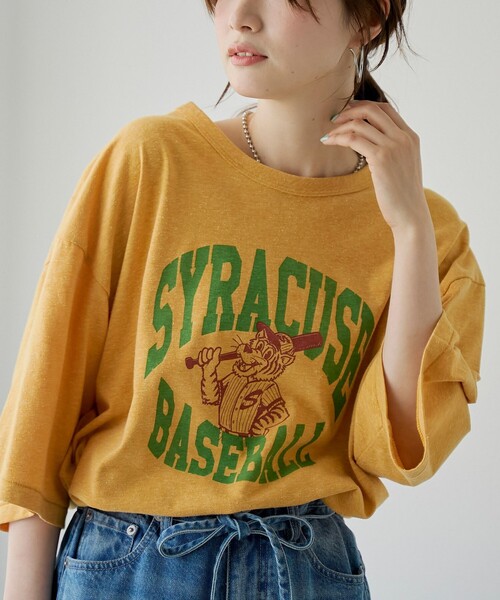 coen(コーエン)の「レトロスポーツTシャツ(Tシャツ/カットソー・メンズ・グレー/ネイビー/イエロー/その他1・M/L/XL)」の3枚目の写真