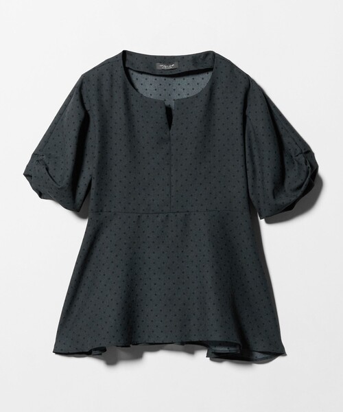 A DAY IN THE LIFE UNITED ARROWS(アデイインザライフユナイテッドアローズ)の「ツイル ペプラム ツイストスリーブブラウス <A DAY IN THE LIFE>(シャツ/ブラウス・レディース・ネイビー/その他1/ナチュラル/ライトブルー・FREE)」の12枚目の写真