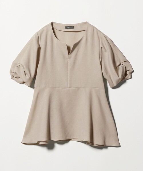 A DAY IN THE LIFE UNITED ARROWS(アデイインザライフユナイテッドアローズ)の「ツイル ペプラム ツイストスリーブブラウス <A DAY IN THE LIFE>(シャツ/ブラウス・レディース・ネイビー/その他1/ナチュラル/ライトブルー・FREE)」の9枚目の写真