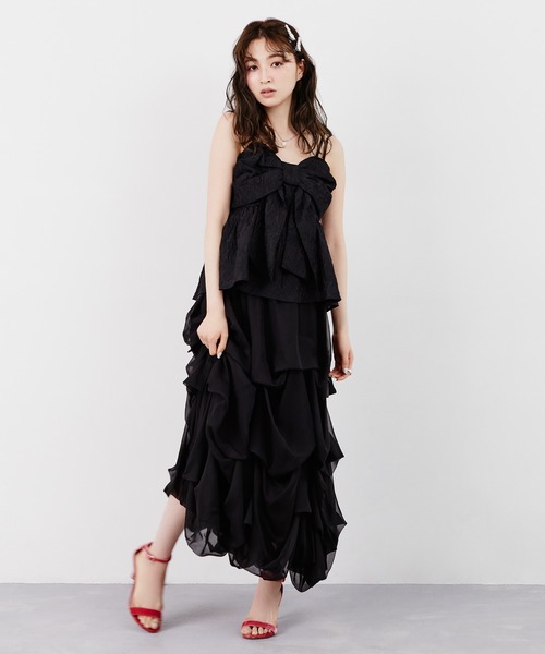 Tiny EDEN(タイニーエデン)の「リボンギャザーキャミソールトップス(シャツ/ブラウス・レディース・ブラック/ピンク・FREE)」の16枚目の写真