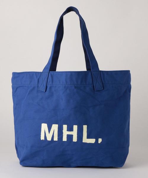 MHL.(エムエイチエル)の「<MHL.> 32 CANVAS LOGO TOTE/トートバッグ(トートバッグ・メンズ・オフホワイト/ロイヤルブルー・FREE)」の2枚目の写真