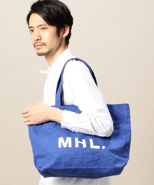 MHL.(エムエイチエル)の「<MHL.> 32 CANVAS LOGO TOTE/トートバッグ(トートバッグ・メンズ・オフホワイト/ロイヤルブルー・FREE)」の10枚目の写真