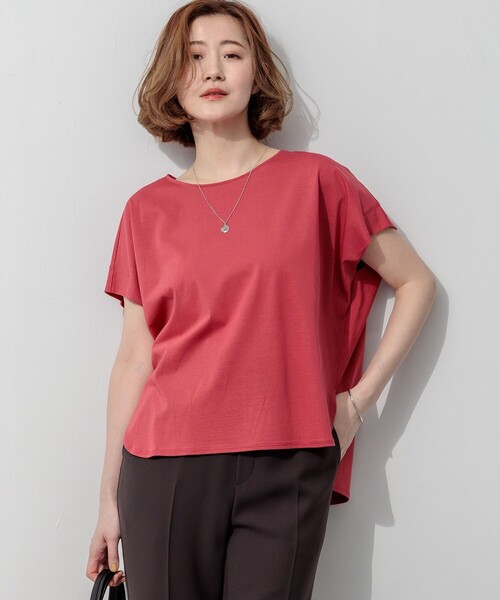 23区 L（ニジュウサンクオオキイサイズ）の「ツイストコットンプレーティング フレンチスリーブ カットソー（Tシャツ/カットソー・レディース・グレー系/ローズ系/ダルブルー系/ブラック系/ホワイト系・44/46）」の5枚目の写真