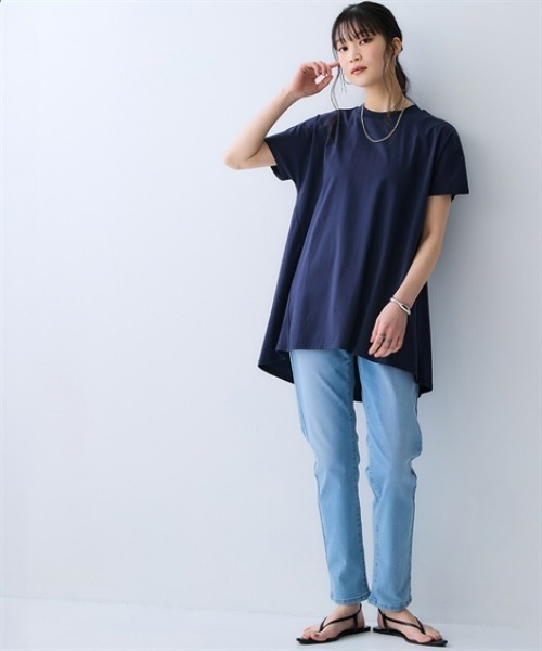 nissen（ニッセン）の「軽量さらさらカットソーゆるシルエットチュニック（吸汗速乾）＜大きいサイズ有＞（その他トップス・レディース・グリーン/ダークグレー/ピンク/ブラック/ネイビー・3L/S/LL/L/M）」の13枚目の写真