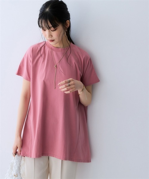 nissen（ニッセン）の「軽量さらさらカットソーゆるシルエットチュニック（吸汗速乾）＜大きいサイズ有＞（その他トップス・レディース・グリーン/ダークグレー/ピンク/ブラック/ネイビー・3L/S/LL/L/M）」の15枚目の写真