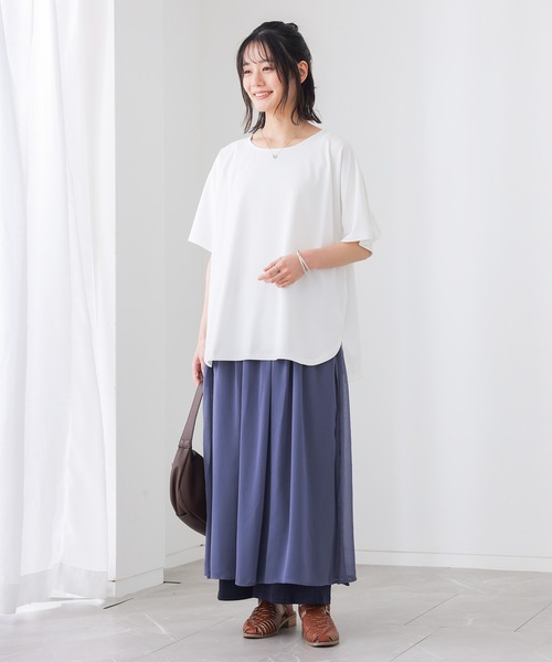 n'OrLABEL(ノアールレーベル)の「【汗じみ防止・UVカット・吸水速乾・遮熱効果】多機能バックフリルカットソー(Tシャツ/カットソー・レディース・オフホワイト/チャコール/ライトブルー・FREE)」の18枚目の写真