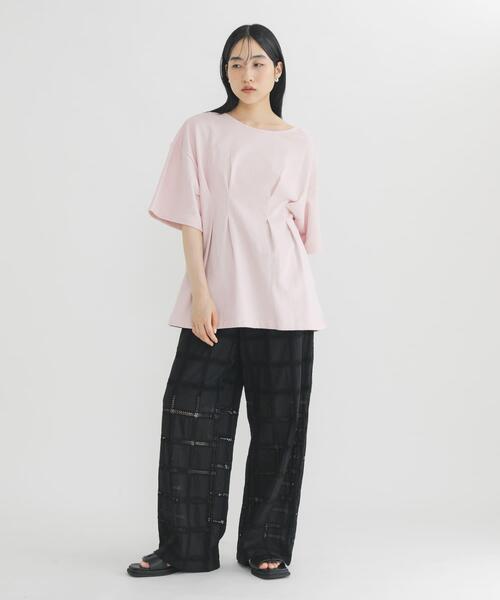 KBF(ケイビーエフ)の「スナップショルダールーズTEE(Tシャツ/カットソー・レディース・ネイビー/ピンク/アイボリー・ONE)」の1枚目の写真