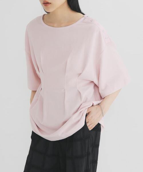 KBF(ケイビーエフ)の「スナップショルダールーズTEE(Tシャツ/カットソー・レディース・ネイビー/ピンク/アイボリー・ONE)」の22枚目の写真